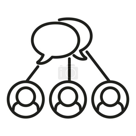 Ilustración de Esquema de mensajería icono contorno vector. Redes sociales. Como el chat - Imagen libre de derechos