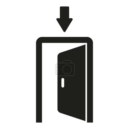Illustration for Exit door icon simple vector. Alarm person. Case person - Royalty Free Image