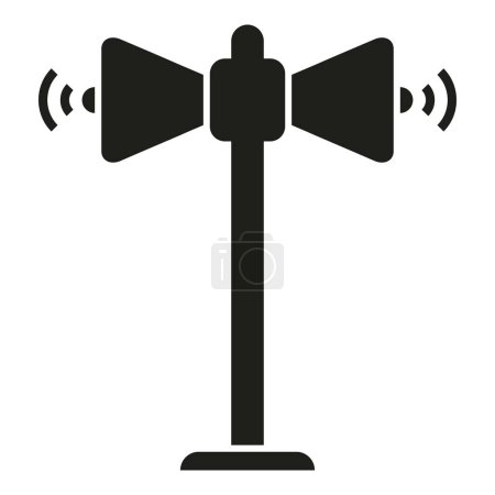 Illustration for Alarm street speaker icon simple vector. Fire danger. Plan leaving - Royalty Free Image