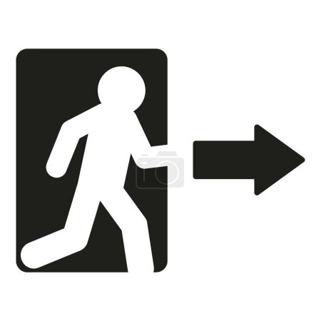 Illustration for Exit sign icon simple vector. Fire alarm. People evacuation - Royalty Free Image
