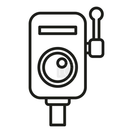 Illustration for Alarm button icon outline vector. Person exit. Case break - Royalty Free Image