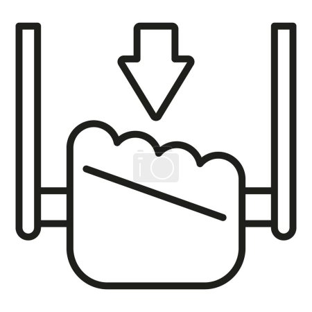 Illustration for Evacuation handle icon outline vector. Pull help. Case person - Royalty Free Image