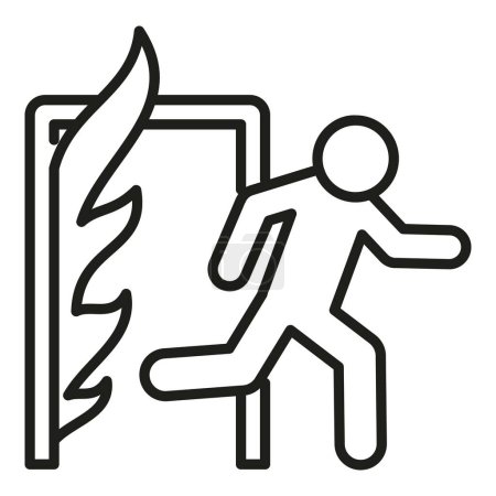 Illustration for Fire evacuation icon outline vector. Work alarm. People run - Royalty Free Image
