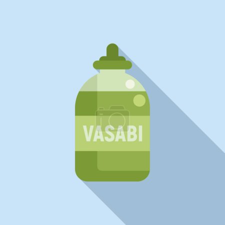 Wasabi plastic bottle icon flat vector. Culture asian sauce. Diet natural healthy food