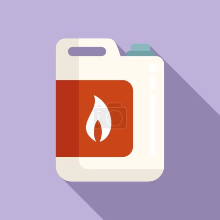 Illustration for Kerosene canister icon flat vector. Fuel gasoline pot. Tank oil handle canister - Royalty Free Image