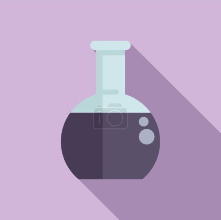 Téléchargez les illustrations : Icône de fiole chimique de kérosène vecteur plat. De l'huile de laboratoire. Matériel de support de mineur - en licence libre de droit