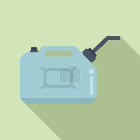 Téléchargez les illustrations : Kérosène carburant boîte icône vecteur plat. Lampe à huile de camp. Énergie des mineurs légers - en licence libre de droit