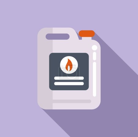 Illustration for New label kerosene canister icon flat vector. Camp lamp oil. Gasoline station - Royalty Free Image