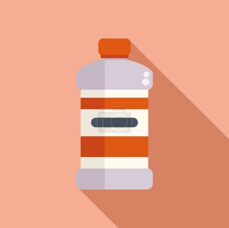 Illustration for Kerosene small bottle icon flat vector. Fuel energy container. Burner lamp oil - Royalty Free Image