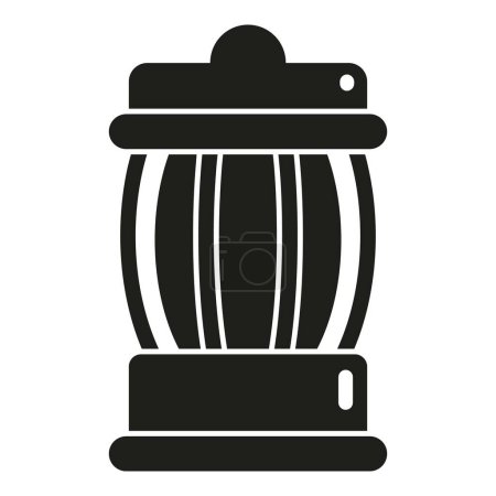Illustration for Kerosene camping lamp icon simple vector. Chemical drop burner. Gasoline old lantern - Royalty Free Image