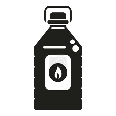 Téléchargez les illustrations : Icône bouteille en plastique Kérosène vecteur simple. Manipulez le gaz. Lampe à huile légère Camp - en licence libre de droit