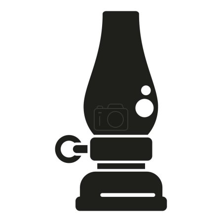 Téléchargez les illustrations : Kérosène icône lampe de maison vecteur simple. Lampe à huile brûleur. Chauffage à combustible - en licence libre de droit