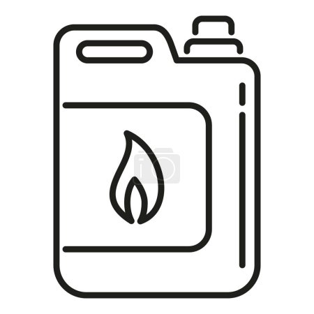 Illustration for Kerosene canister icon outline vector. Fuel gasoline pot. Tank oil handle canister - Royalty Free Image