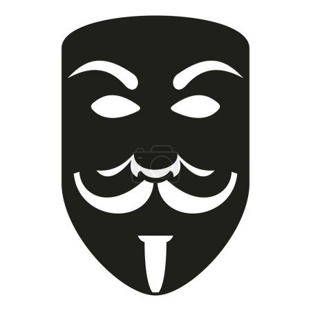 Téléchargez les illustrations : Anonyme masque icône vecteur simple. Face d'Avatar. Personne agent utilisateur - en licence libre de droit