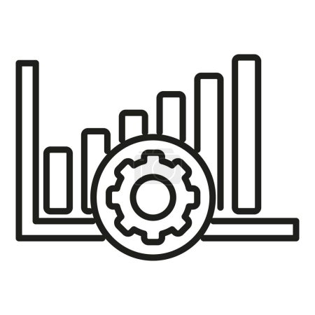 Realization gear graph icon outline vector. Self success. Leader vision