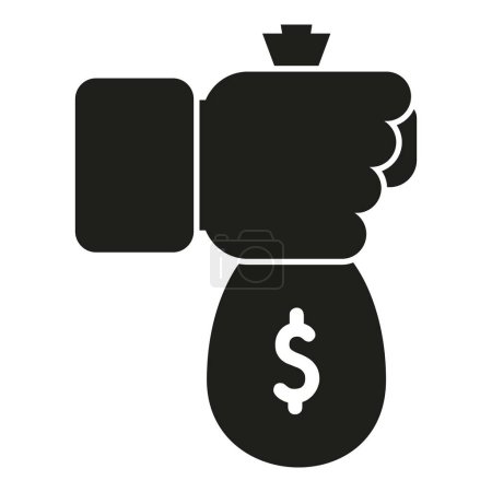 Nehmen Sie Geldsacksymbol einfachen Vektor. Währung am Geldautomaten sicher. Unternehmensfinanzierung