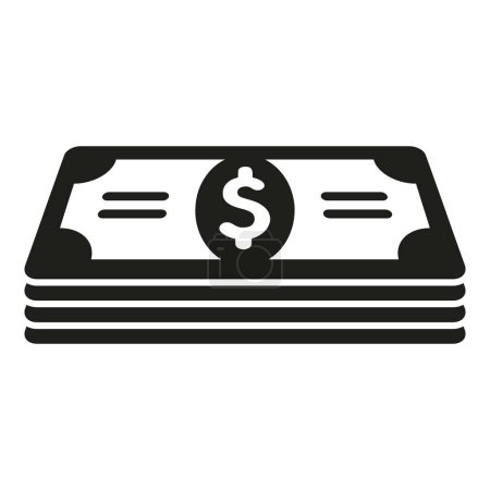 Ilustración de Billete en efectivo pila icono vector simple. Pago financiero. Fondos de crédito - Imagen libre de derechos
