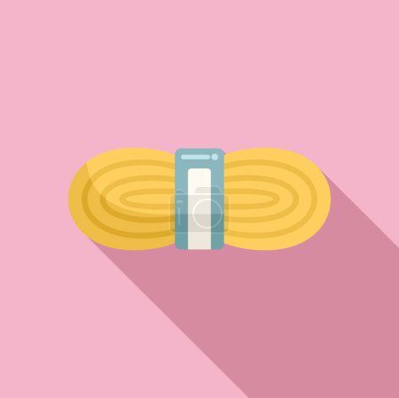 Illustration for Sewing thread icon flat vector. Machine craft tailor. Fashion fabric - Royalty Free Image