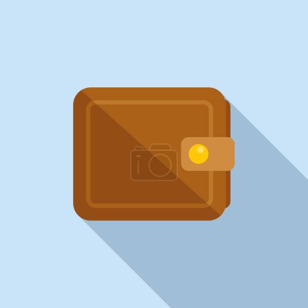 Illustration for Leather craft wallet icon flat vector. Tape measure machine. Tailor making - Royalty Free Image