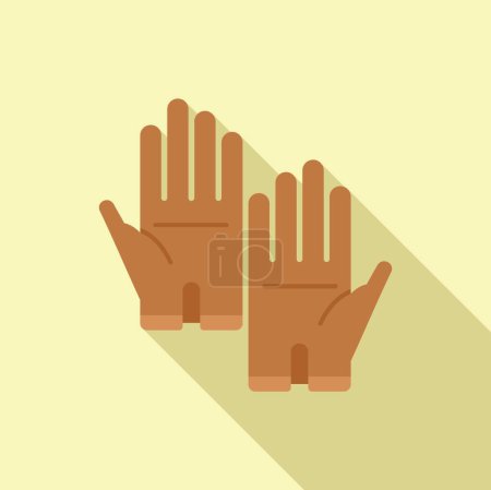 Illustration for Leather pair of gloves icon flat vector. Craft tailor. Factory design - Royalty Free Image
