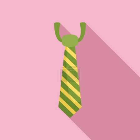 Ilustración de Textil a rayas icono de la corbata plana vector. Moda de tela. Diseño artesanal - Imagen libre de derechos