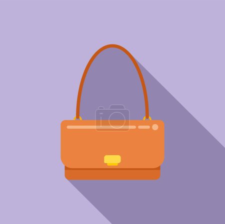 Illustration for Fabric leather woman bag icon flat vector. Fashion design. Tailor equipment - Royalty Free Image