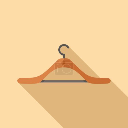Illustration for Craft clothes hanger icon flat vector. Tailor equipment. Clothes fashion - Royalty Free Image