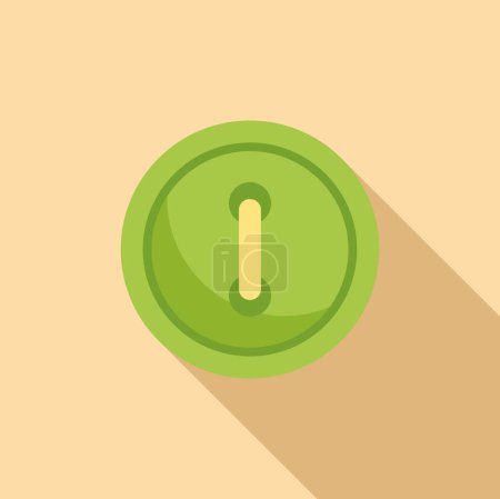 Illustration for Sewing button icon flat vector. Machine craft dressmaking. Fashion button style - Royalty Free Image