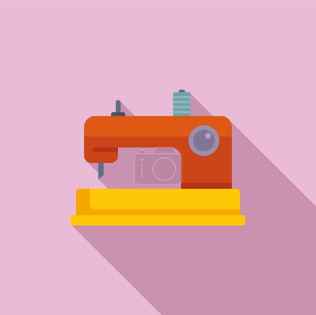 Illustration for Sewing machine icon flat vector. Craft decorative. Fashion work equipment - Royalty Free Image