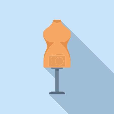 Illustration for Textile craft mannequin icon flat vector. Tailor clothes. Textile equipment - Royalty Free Image