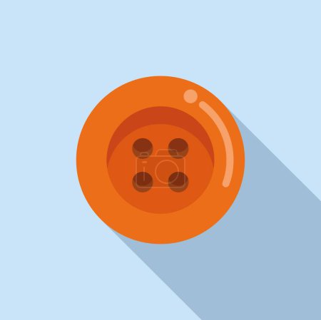 Illustration for Button craft icon flat vector. Fashion design. Coil hook style - Royalty Free Image