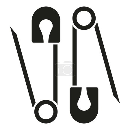 Illustration for Sewing metal clips icon simple vector. Tailoring equipment. Fashion pin - Royalty Free Image