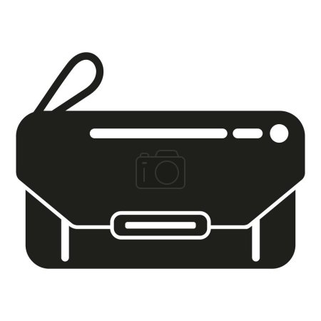 Illustration for Leather craft bag icon simple vector. Fashion zipper. Machine needle equipment - Royalty Free Image