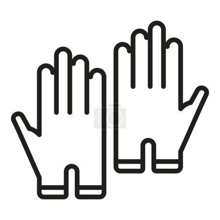 Illustration for Leather pair of gloves icon outline vector. Craft tailor. Factory design - Royalty Free Image