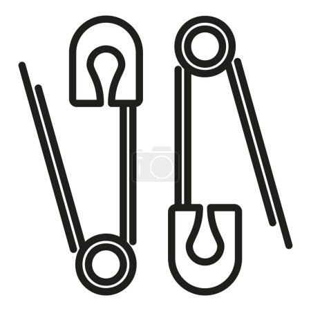 Ilustración de Coser clips de metal icono contorno vector. Equipo de sastrería. pin de moda - Imagen libre de derechos