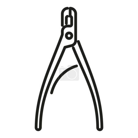 Illustration for Metal scissors icon outline vector. Clothes pin. Hook style craft - Royalty Free Image