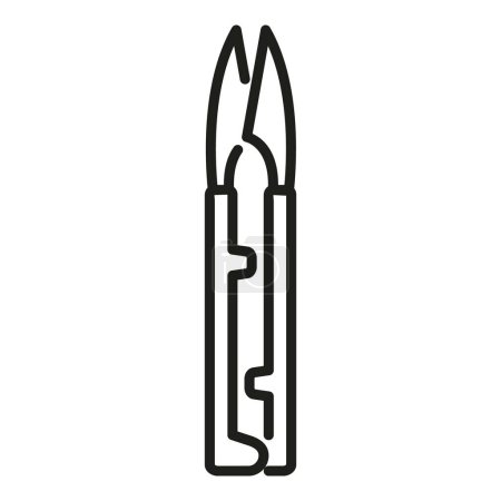 Illustration for Handle metal scissors icon outline vector. Tape design. Meter craft - Royalty Free Image