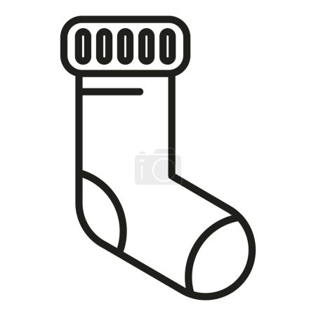 Illustration for Woolen sock icon outline vector. Textile home fabric. Craft tailor - Royalty Free Image