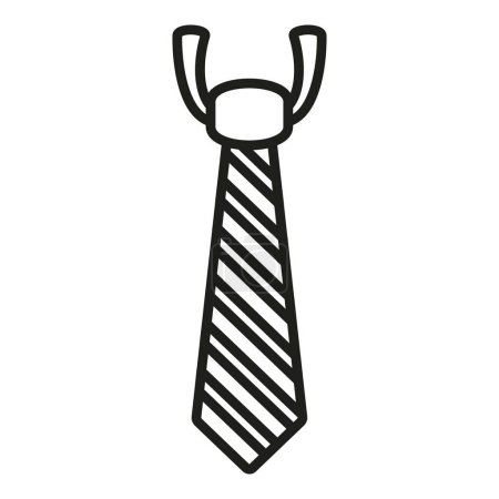 Téléchargez les illustrations : Textile rayé cravate icône contour vecteur. Mode de tissu. Conception artisanale - en licence libre de droit