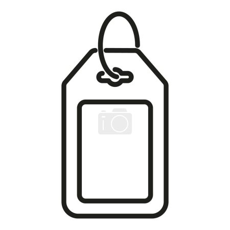 Illustration for Clothes paper tag icon outline vector. Fabric production. Craft design - Royalty Free Image