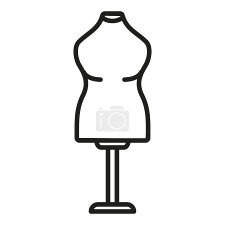 Illustration for Textile craft mannequin icon outline vector. Tailor clothes. Textile equipment - Royalty Free Image