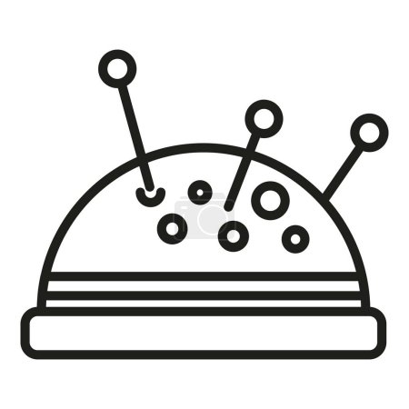 Illustration for Needle pillow icon outline vector. Craft decorative machine. Work meter - Royalty Free Image