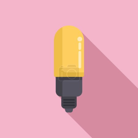 Ilustración de Inicio icono de la lámpara vector plano. Bombilla led. Control remoto del teléfono - Imagen libre de derechos