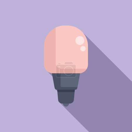 Illustration for Smartphone remote bulb icon flat vector. Mobile lamp. Energy home - Royalty Free Image
