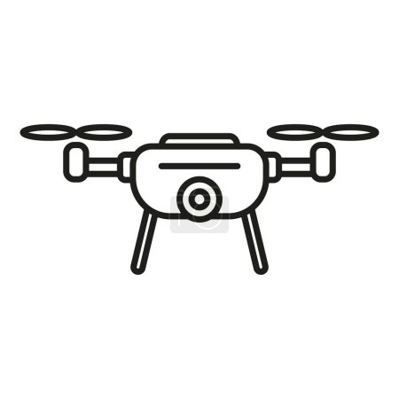 Quadcopter-Drohnen-Icon-Umrissvektor. Spion-Videospiel. Kartenland