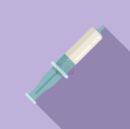 Illustration for Thermo paste syringe icon flat vector. Laptop repair. System button service - Royalty Free Image