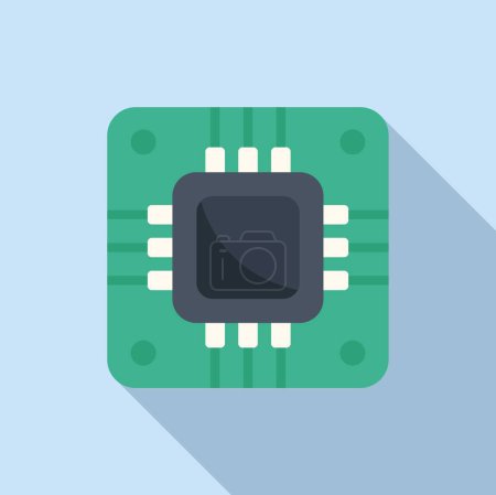 Illustration for Laptop processor icon flat vector. Button tool wrench. Admin fan - Royalty Free Image