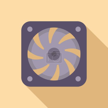 Illustration for Laptop fan cooler icon flat vector. Hand mobile. Engineer error project - Royalty Free Image