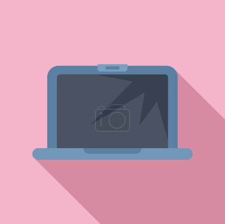 Illustration for Laptop service broken screen icon flat vector. Update gadget. Engineer error - Royalty Free Image
