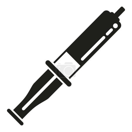 Illustration for Thermo paste syringe icon simple vector. Laptop repair. System button service - Royalty Free Image